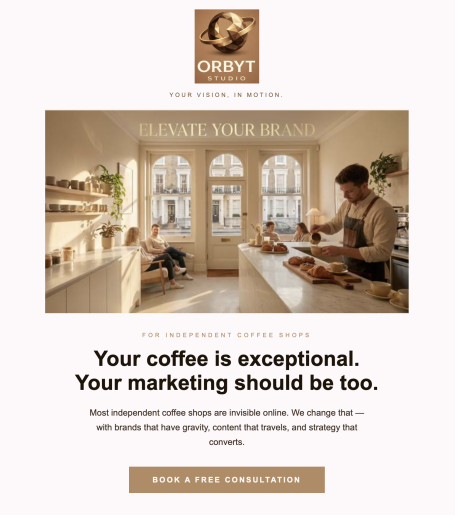 Coffee Shop Marketing A barista preparing coffee in a bright, inviting café space with light wooden furnishings.